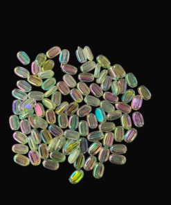 Flat Oval Double Shaded Acrylic Beads - Light Green