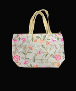 Designer Embroidery Handbag - Beige
