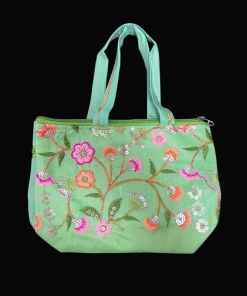 Designer Embroidery Handbag - Green
