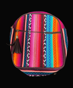 Printed Black Ladies Backpack - Mixed Colour