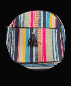 Printed Black Ladies Backpack - Mixed Colour