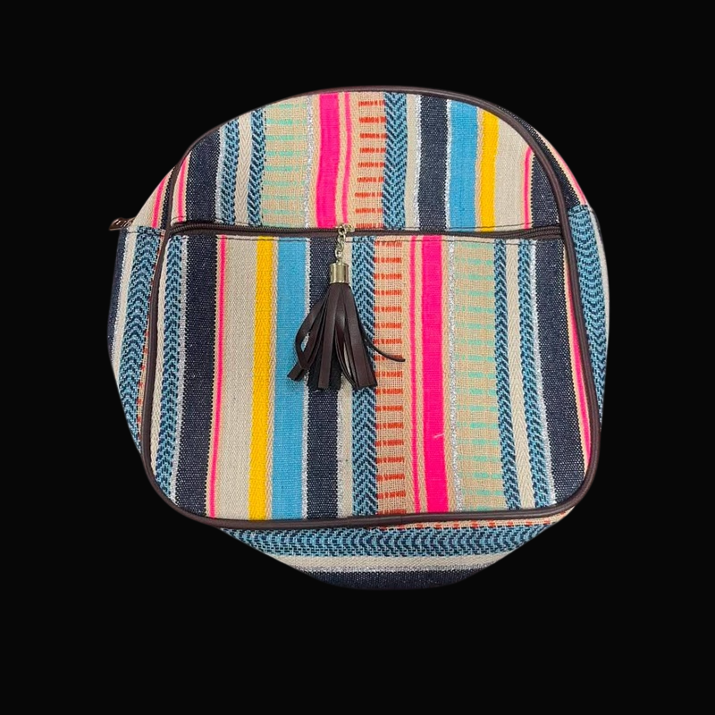 Printed Black Ladies Backpack - Mixed Colour