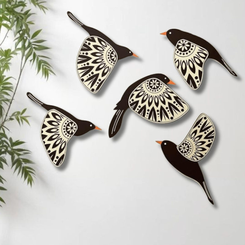 Flying Wood Birds Wall Decor